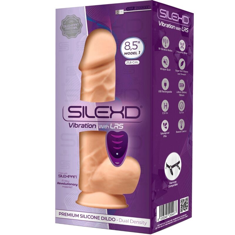 SILEXD - MODEL 1 REALISTIC PENIS VIBRATOR SILICONE PREMIUM SILEXPAN REMOTE CONTROL 21.8 CM